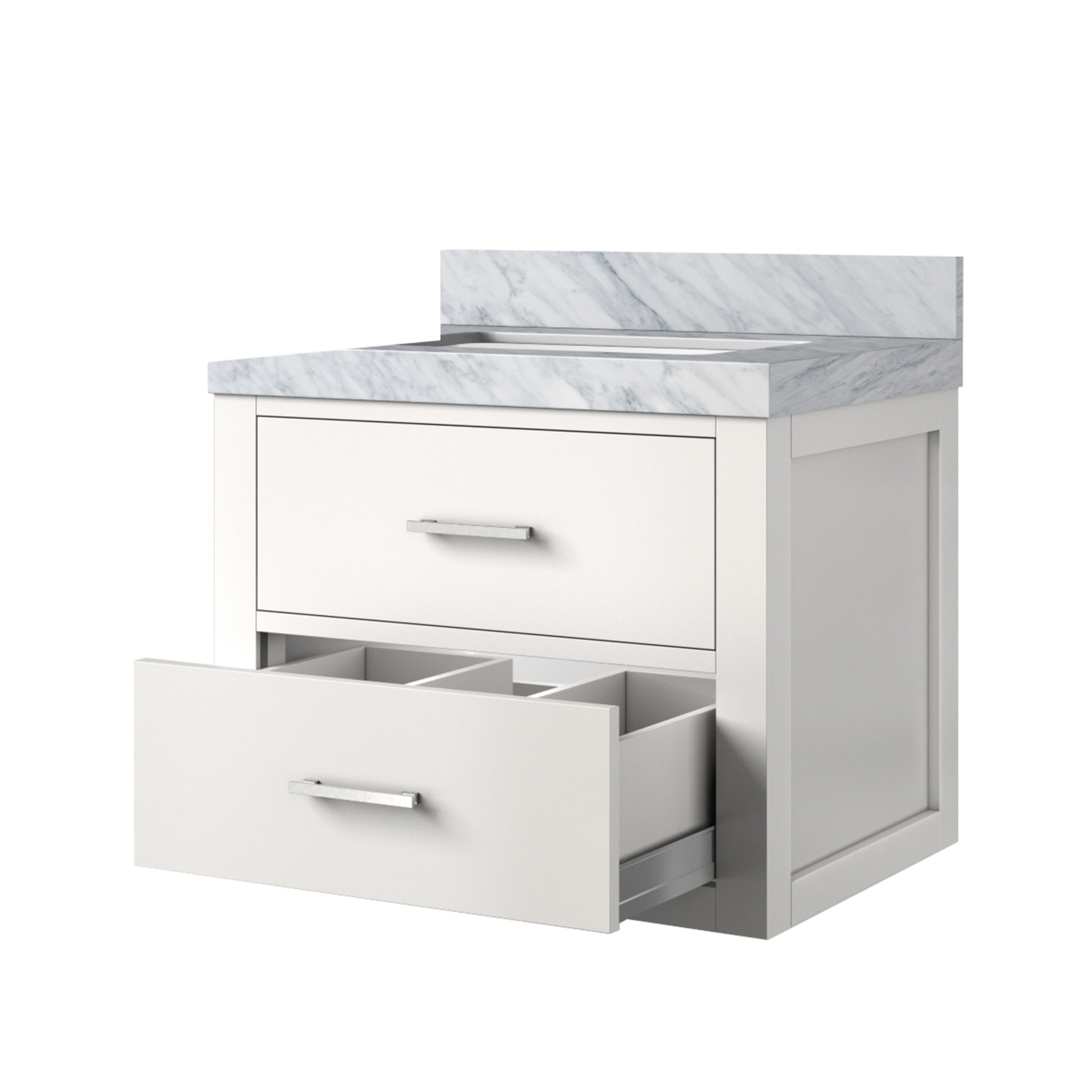 White Single Bath Vanity 24 in. W x 18 in. D, with Acrylic Top