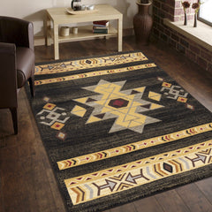 Tribes GC_YLS4004 Black 7 ft. 10 in. x 10 ft. 3 in. Southwest Area Rug