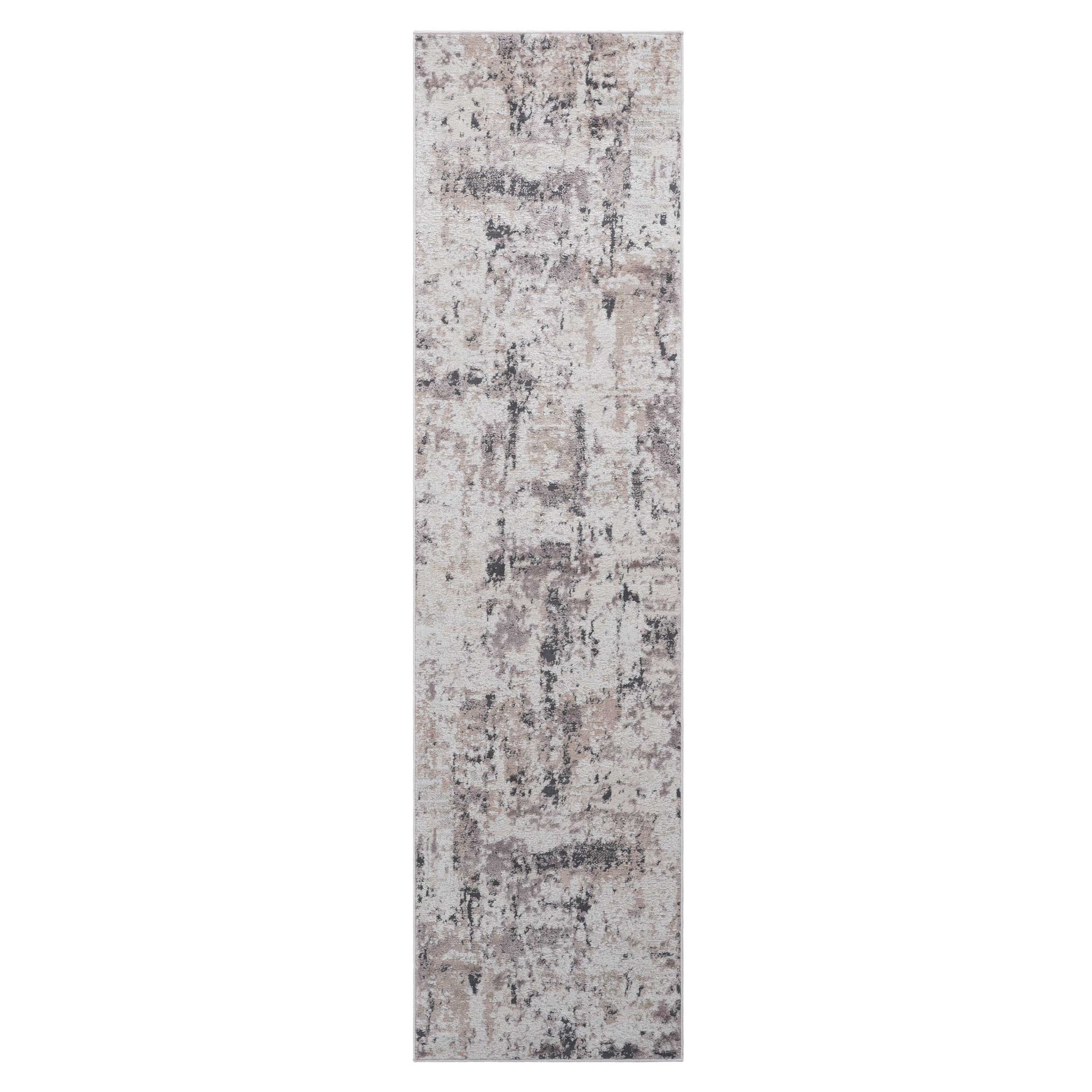 PAYAS Collection 2X8 Cream / Brown / Abstract Runner Rug
