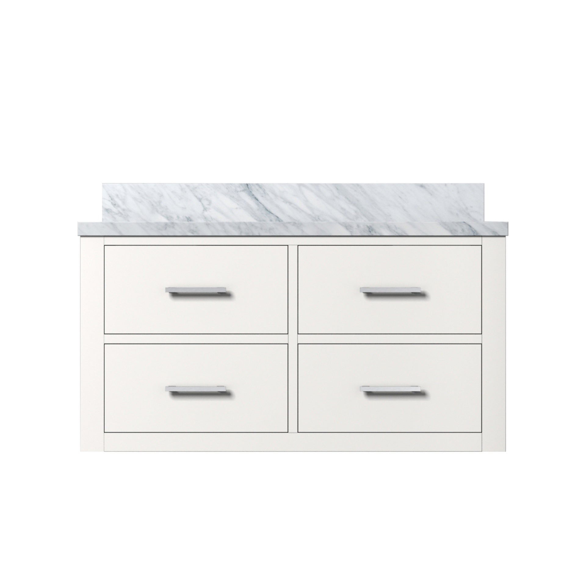 White Single Bath Vanity 36 in. W x 22 in. D, with Carrara Marble Top