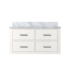 White Single Bath Vanity 36 in. W x 22 in. D, with Carrara Marble Top
