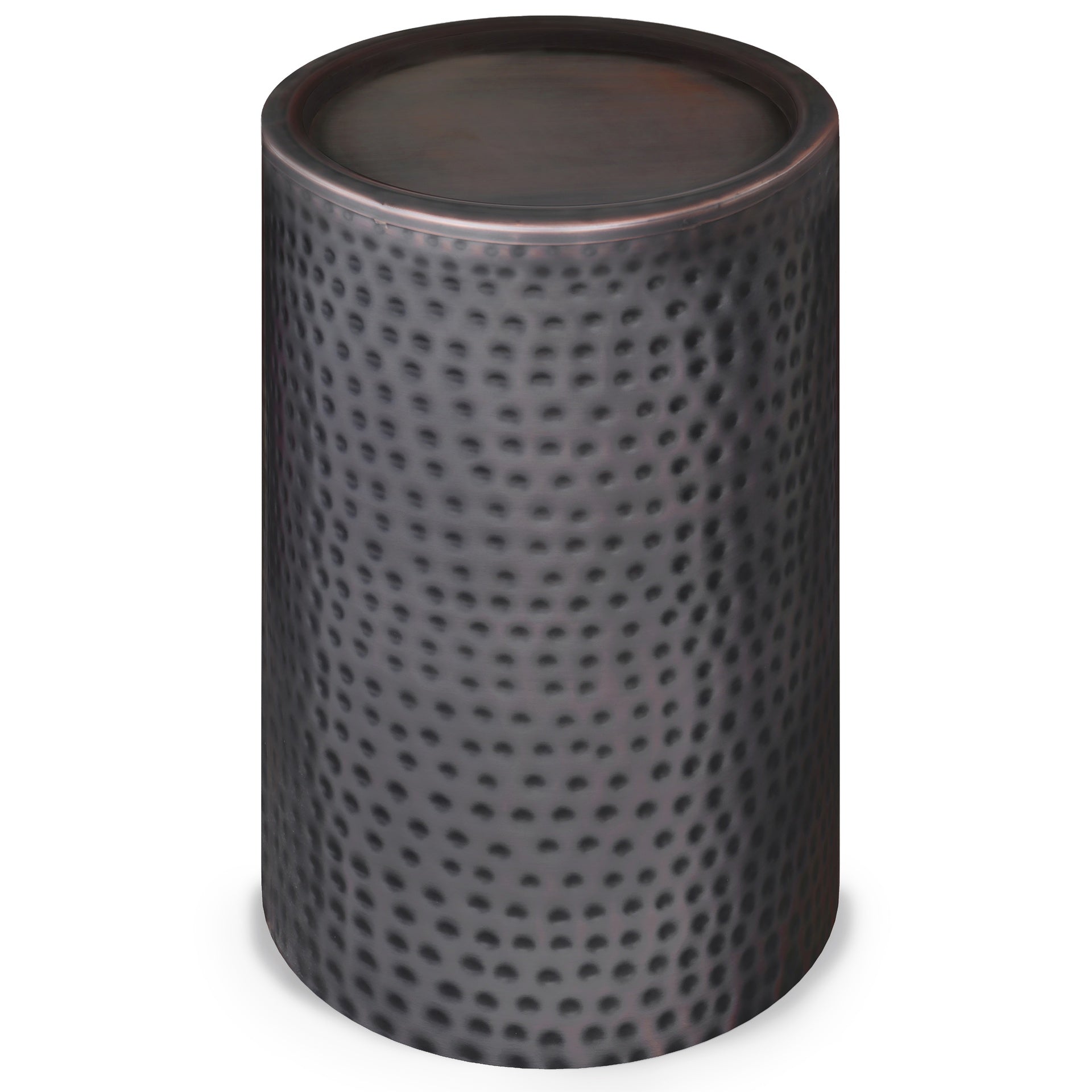 Corbin Metal Side Table in Hammered Antique Cooper