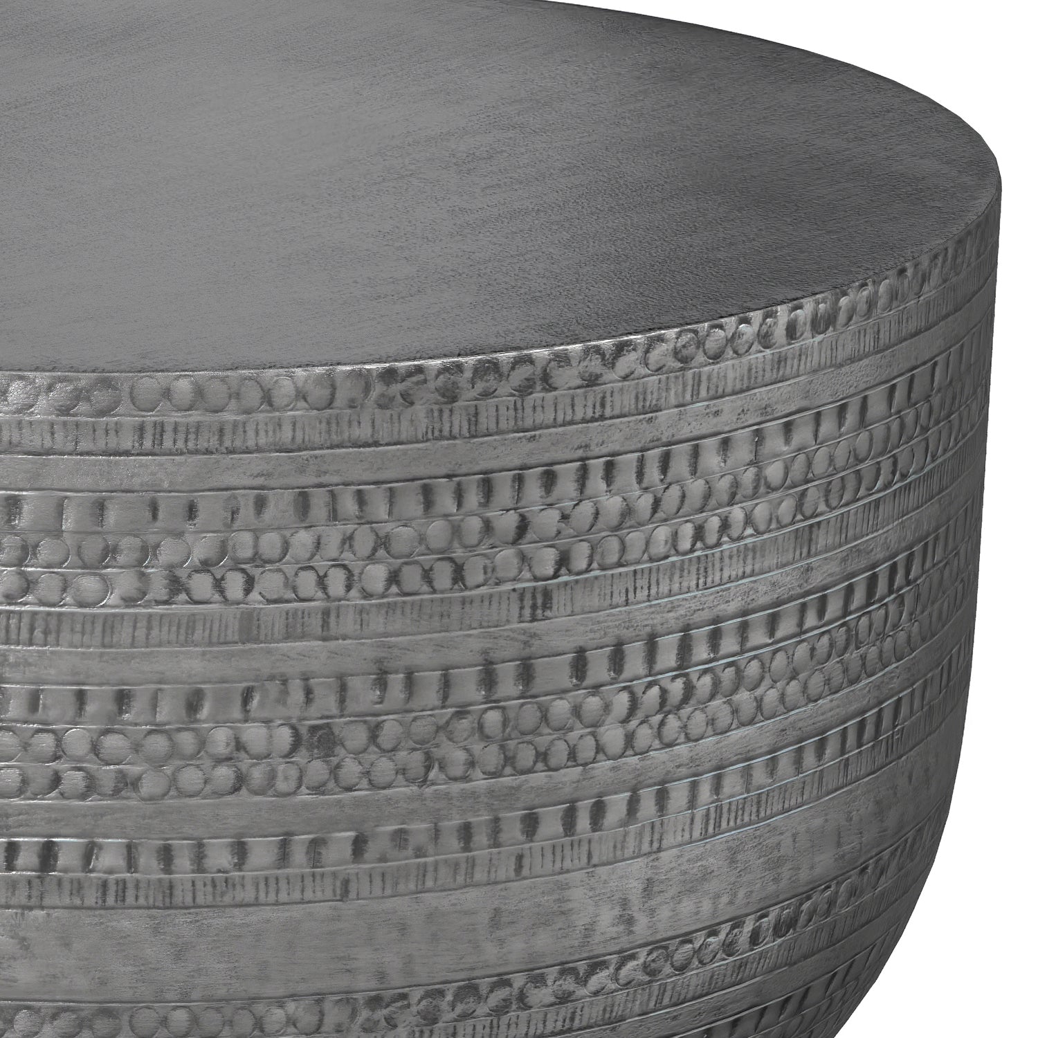 Johnsen Metal Coffee Table in Antique Silver