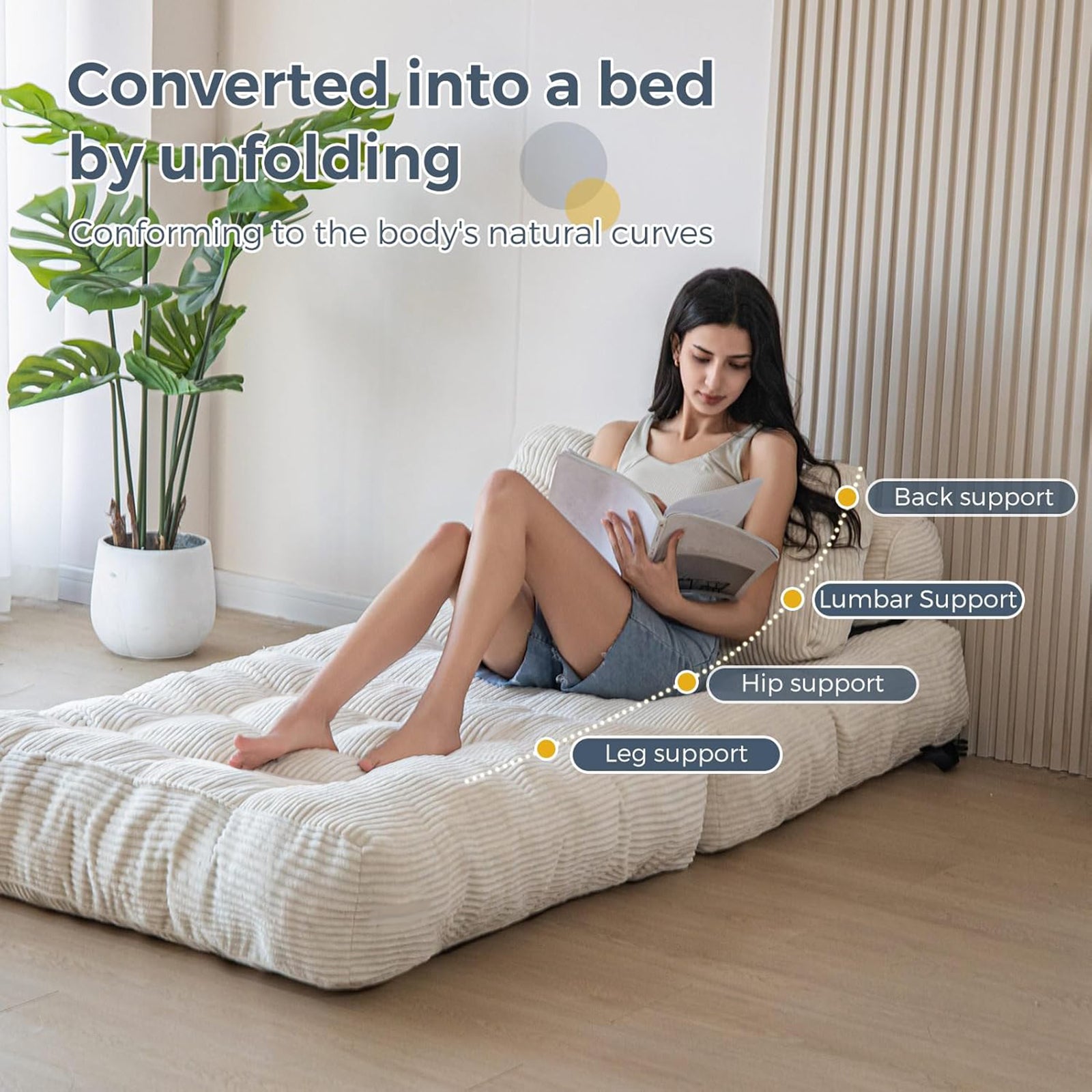 Modular Floor Couch System – Convertible Sofa Bed for Compact Living Spaces