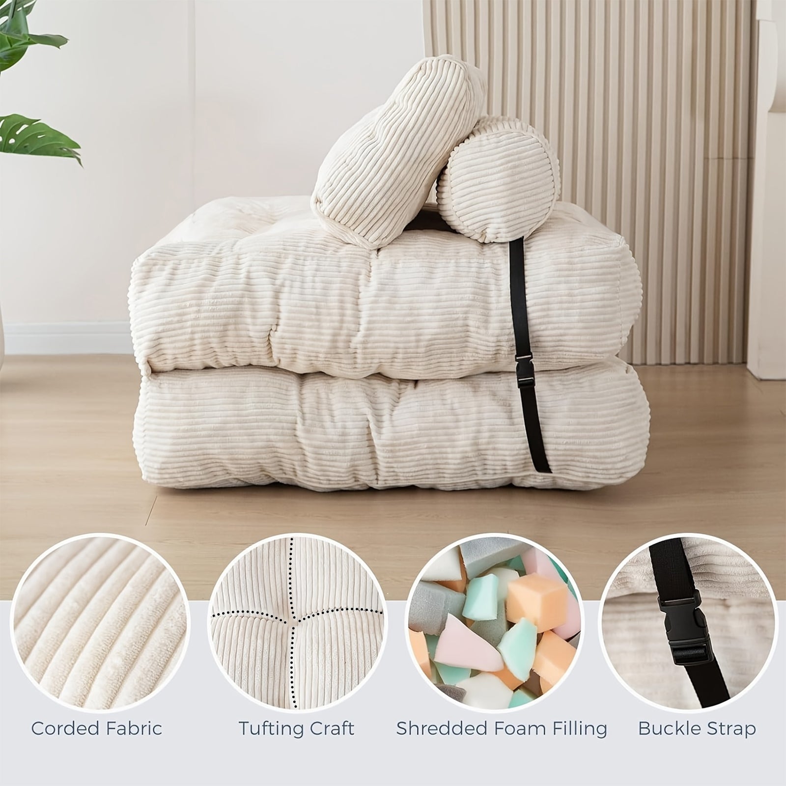 Modular Floor Couch System – Convertible Sofa Bed for Compact Living Spaces