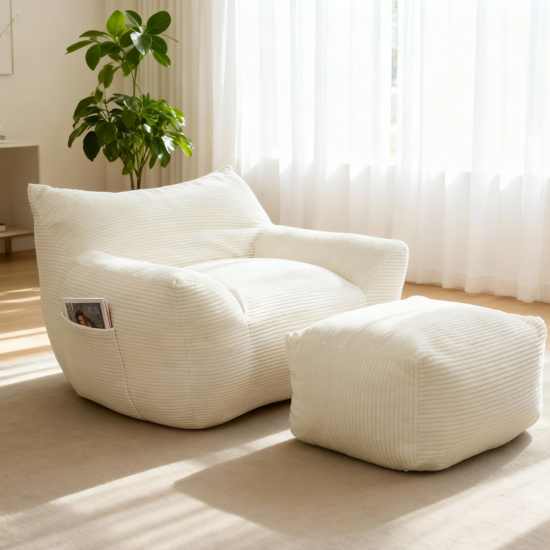Bean Bag Chair for Adults, Oversized Comfy Beanbag Living Room Lazy Sofa for Bedroom & Dorm
