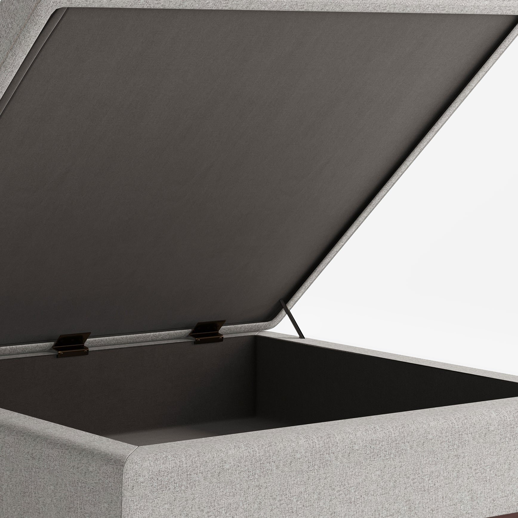 Owen - Square Coffee Table Storage Ottoman - Cloud Grey