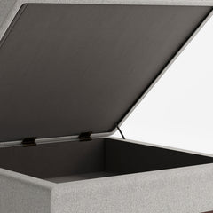 Owen - Square Coffee Table Storage Ottoman - Cloud Grey