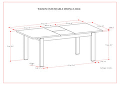 Wilson 60-76 inch x 36 inch Rectangle Transitional Extendable Dining Table in Walnut Veneer