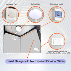 Person Portable Toilet Cabin – Outdoor Restroom with Light, Sink & Vent Fan