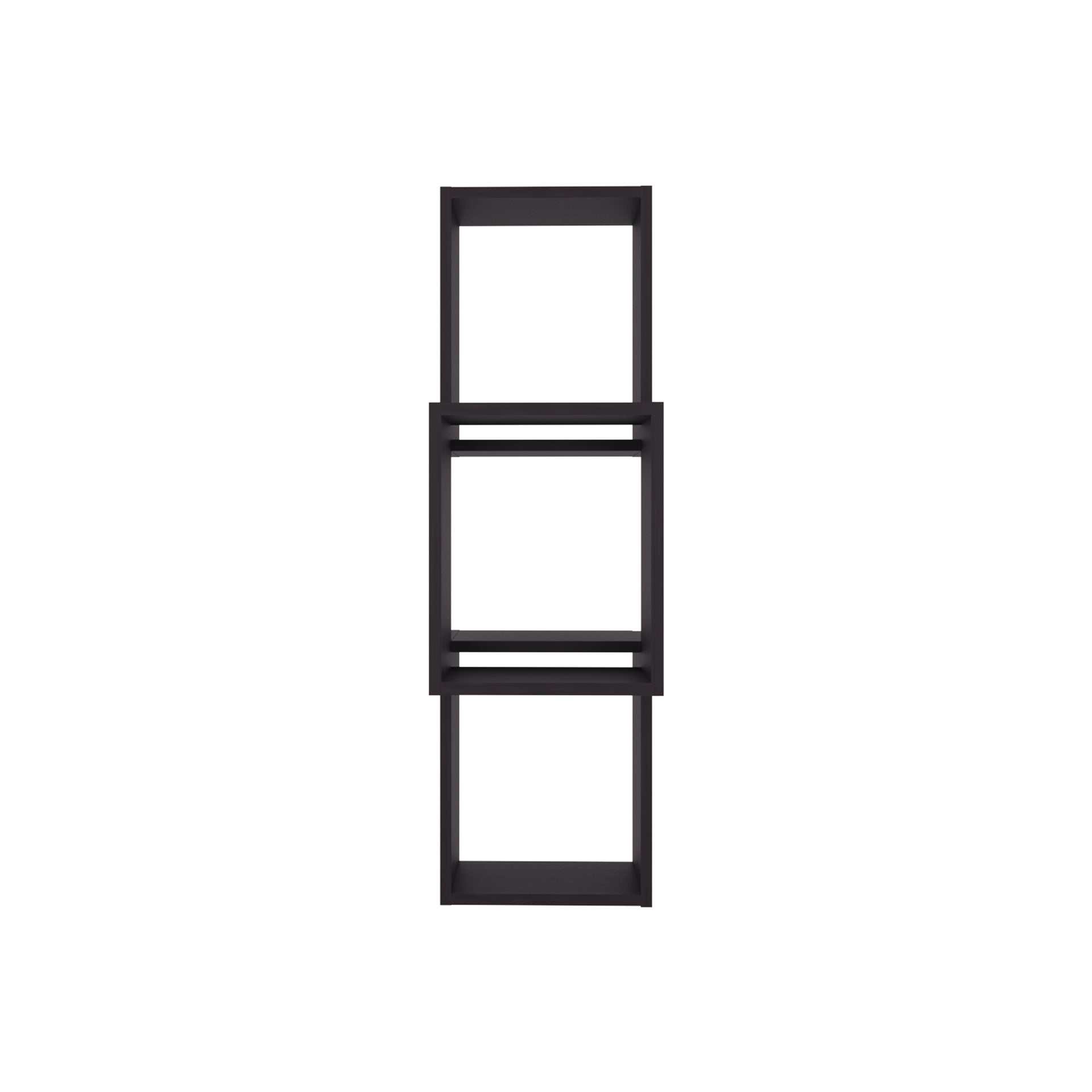 Seyner 3-Cube Wall Shelf, Open Storage and Display Shelves for Living Room Decor or Office Decor, Black