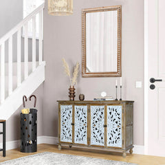 22x30 Inches Wood Framed Mirrors for Bathroom,Wooden Frame Wall Mirror Farmhouse Wall Mounted Rectangle Mirror for Vanity (Horizontal/Vertical) with beading