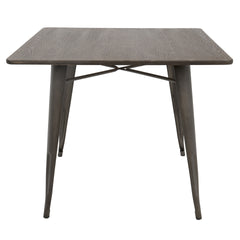 Oregon 36" Industrial-Farmhouse Dining Table in Antique and Espresso by LumiSource