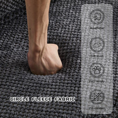 Compression Mahjong Sofa,Convertible Floor Sofa Bed,DIY Boneless Modular Sectional Sofa,No Assembly Required,Circle fleece fabric,Oversized 2 Seater with 1 Ottoman,Dark-grey