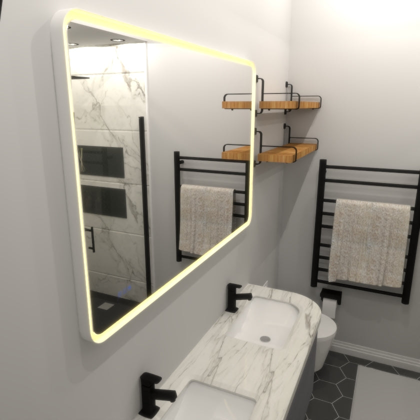 48 X 36 Rectangular Framed Dimmable Anti-Fog LED Wall Bathroom Vanity Mirror Lighted Mirror