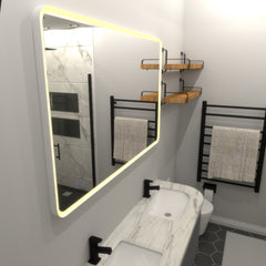 48 X 36 Rectangular Framed Dimmable Anti-Fog LED Wall Bathroom Vanity Mirror Lighted Mirror