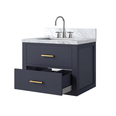 Blue Single Bath Vanity 24 in. W x 18 in. D, Acrylic Top, and Faucet Set