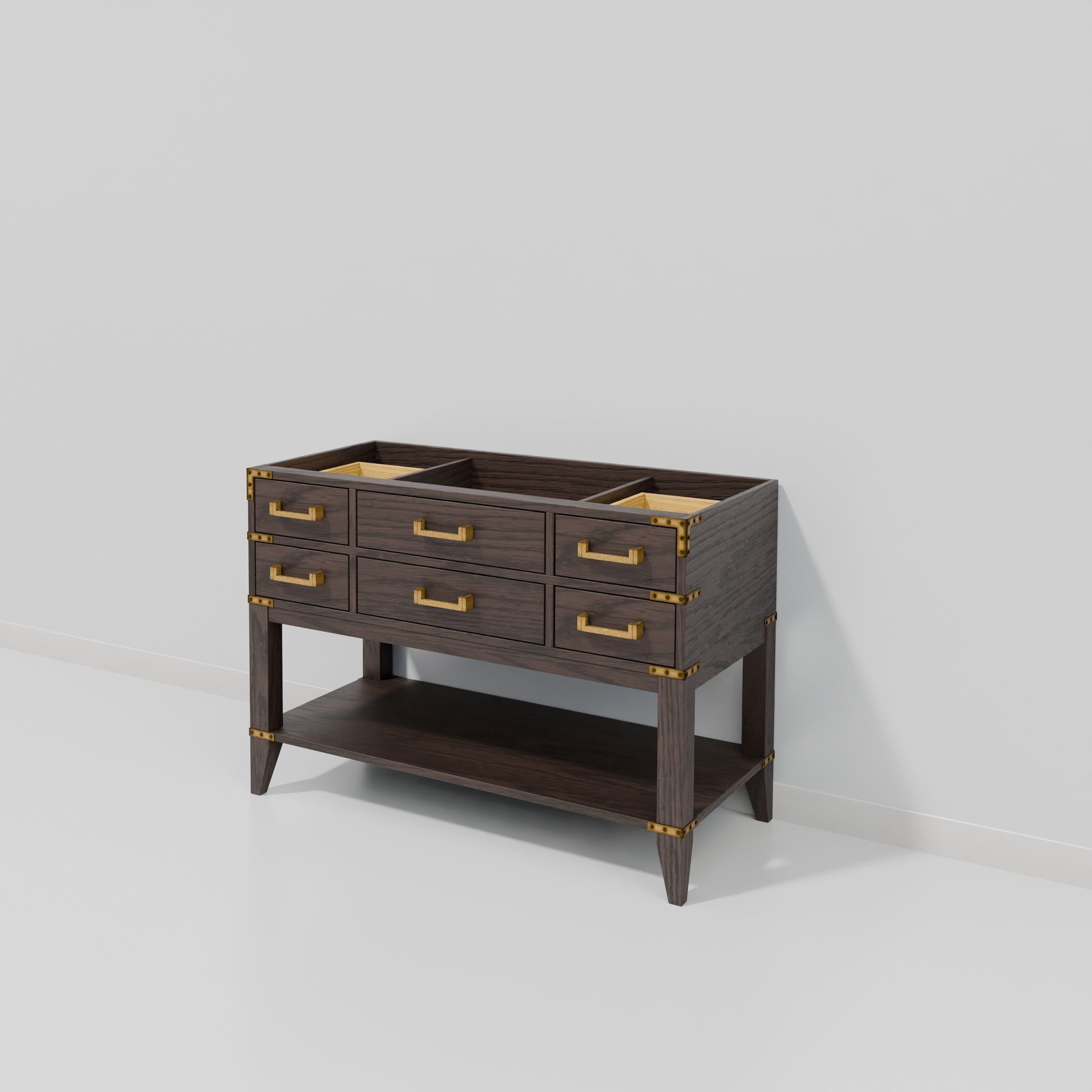Brown Oak Single Bath Vanity 48 in. W x 22 in. D