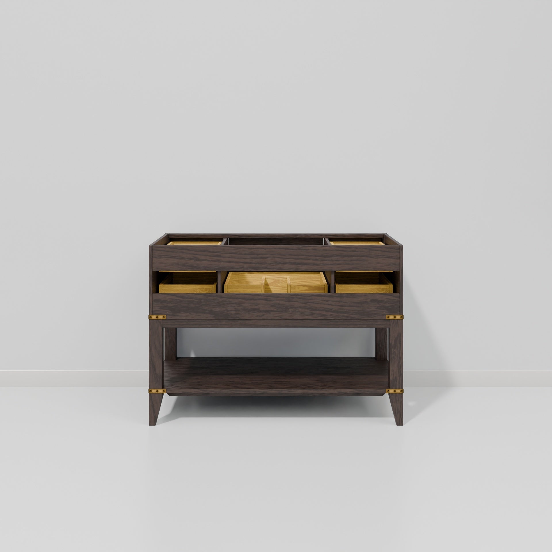 Brown Oak Single Bath Vanity 48 in. W x 22 in. D