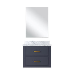 Blue Single Bath Vanity 24 in. W x 18 in. D, Acrylic Countertop and 18 in. Mirror
