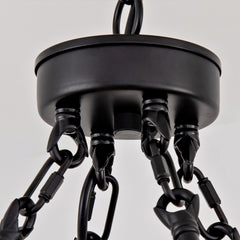 12-Light Wagon Wheel Chandelier, Farmhouse Dining Room Light Fixture, Black Round Rustic Chandeliers, Vintage Ceiling Hanging Pendant Light Fixture for Living Dining Room Bedroom Kitchen Foyer