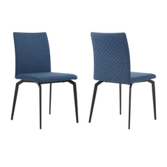 Xavien Blue Fabric and Metal Dining Room Chairs - Set of 2