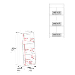 Note 47" Tall Three-Tier Ladder Bookcase Black
