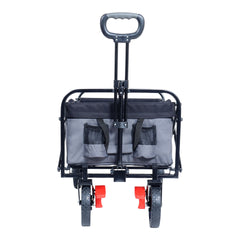 150L Collapsible Wagon Cart Foldable, Utility Garden Wagon with 360lbs Weight Capacity, Heavy Duty Portable Sport Wagon with Wheels for Outdoor, Grocery, Shopping