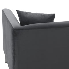 Wynnora 90" Gray Fabric Upholstered Sofa with Brushed Stainless Steel Legs