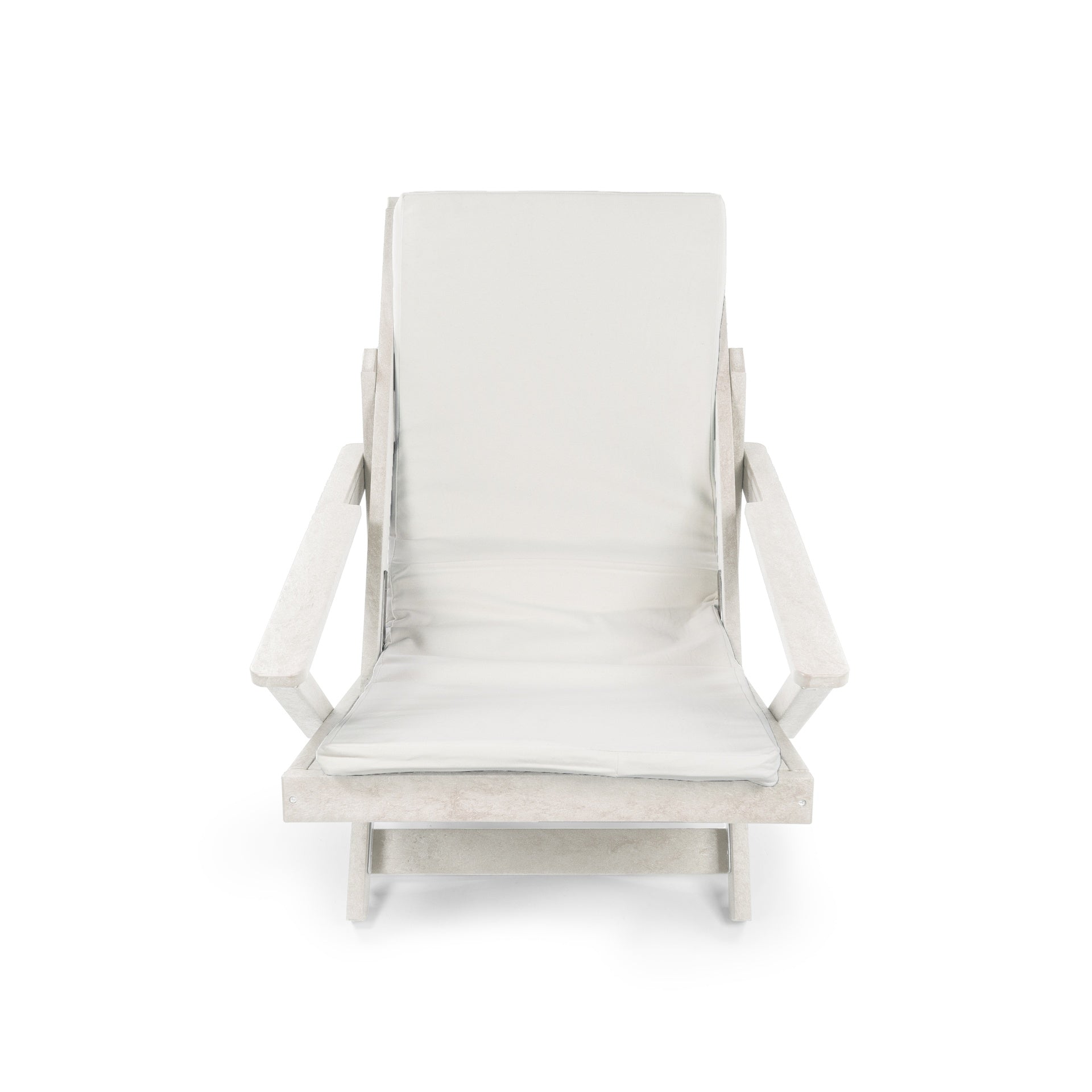 Pinecrest Fully Assembled All-Weather HDPE Outdoor Folding Lounge Chair with Removable Cushion, Ivory
