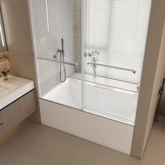 Top Rail Only, Stainless Steel Top Track with Buffer for Shower Door, 24D02P02-T60CHX