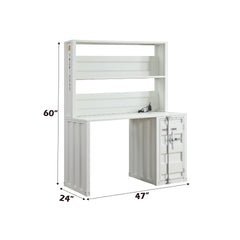 Cargo White Finish Writing Desk W/Hutch