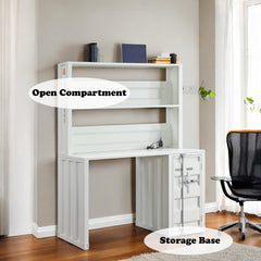 Cargo White Finish Writing Desk W/Hutch