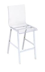 Nadie Clear Acrylic & Chrome Finish Counter Height Chair (Set of 2)
