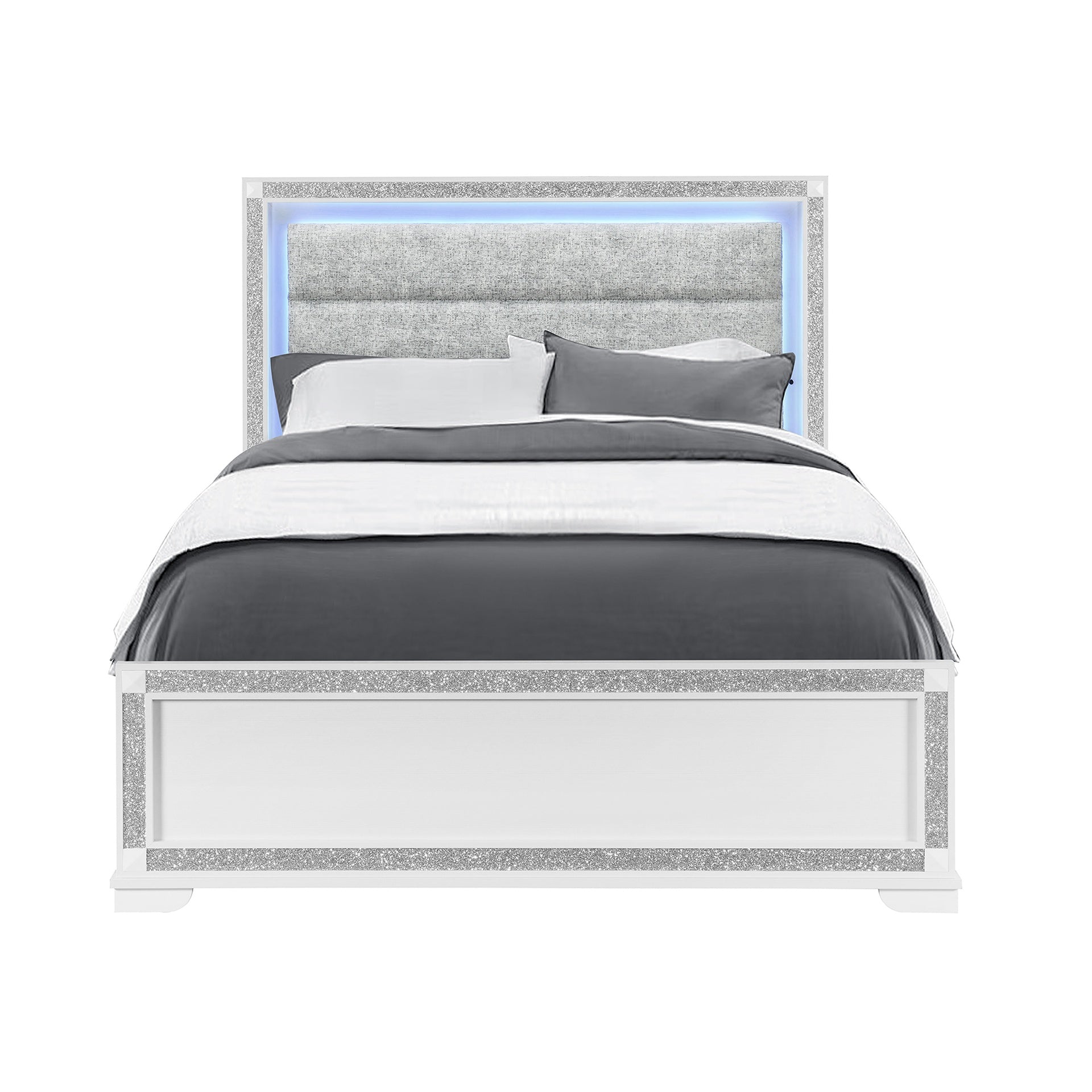 Soulmarie White Queen Bed