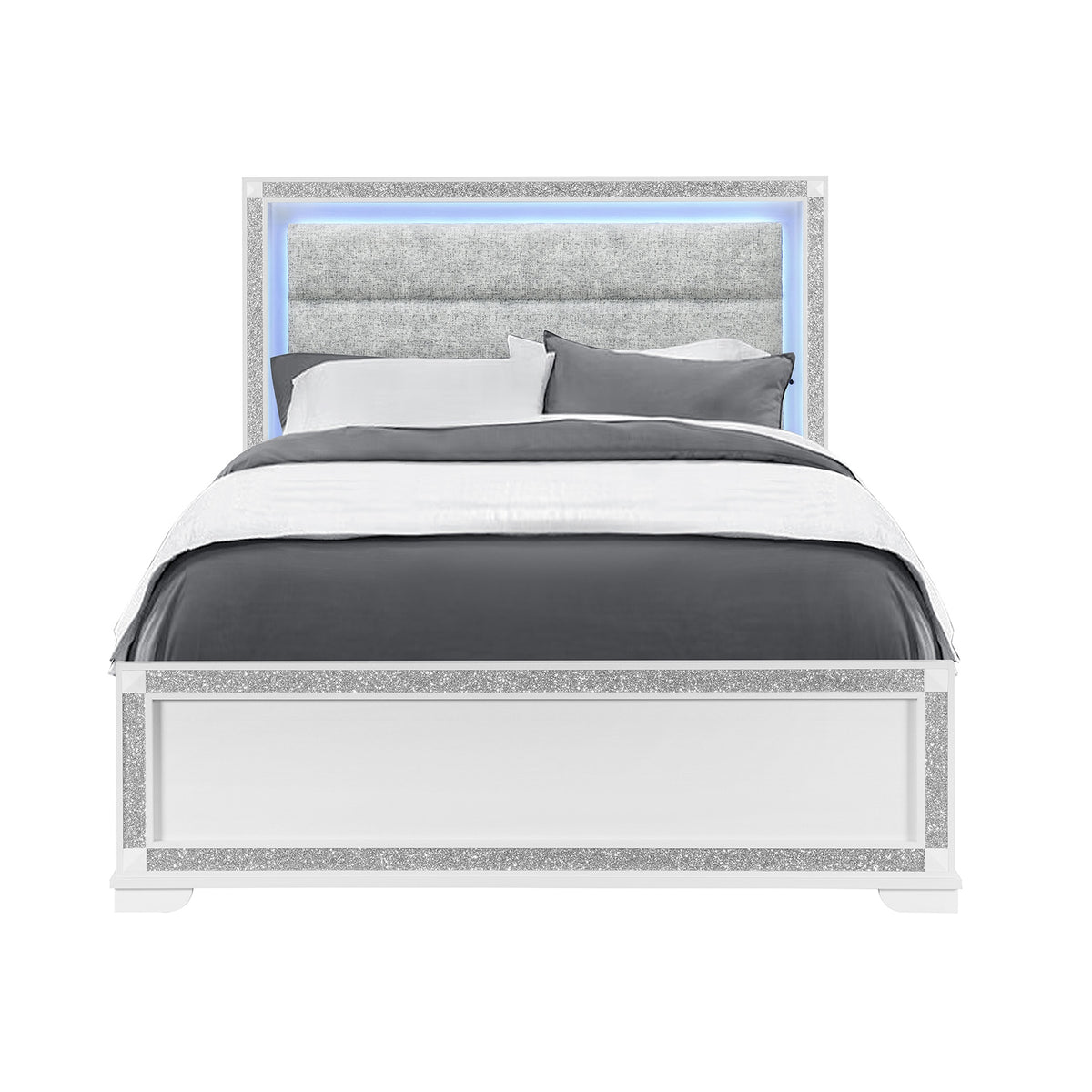 Soulmarie White Queen Bed