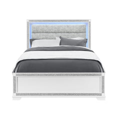 Soulmarie White Queen Bed