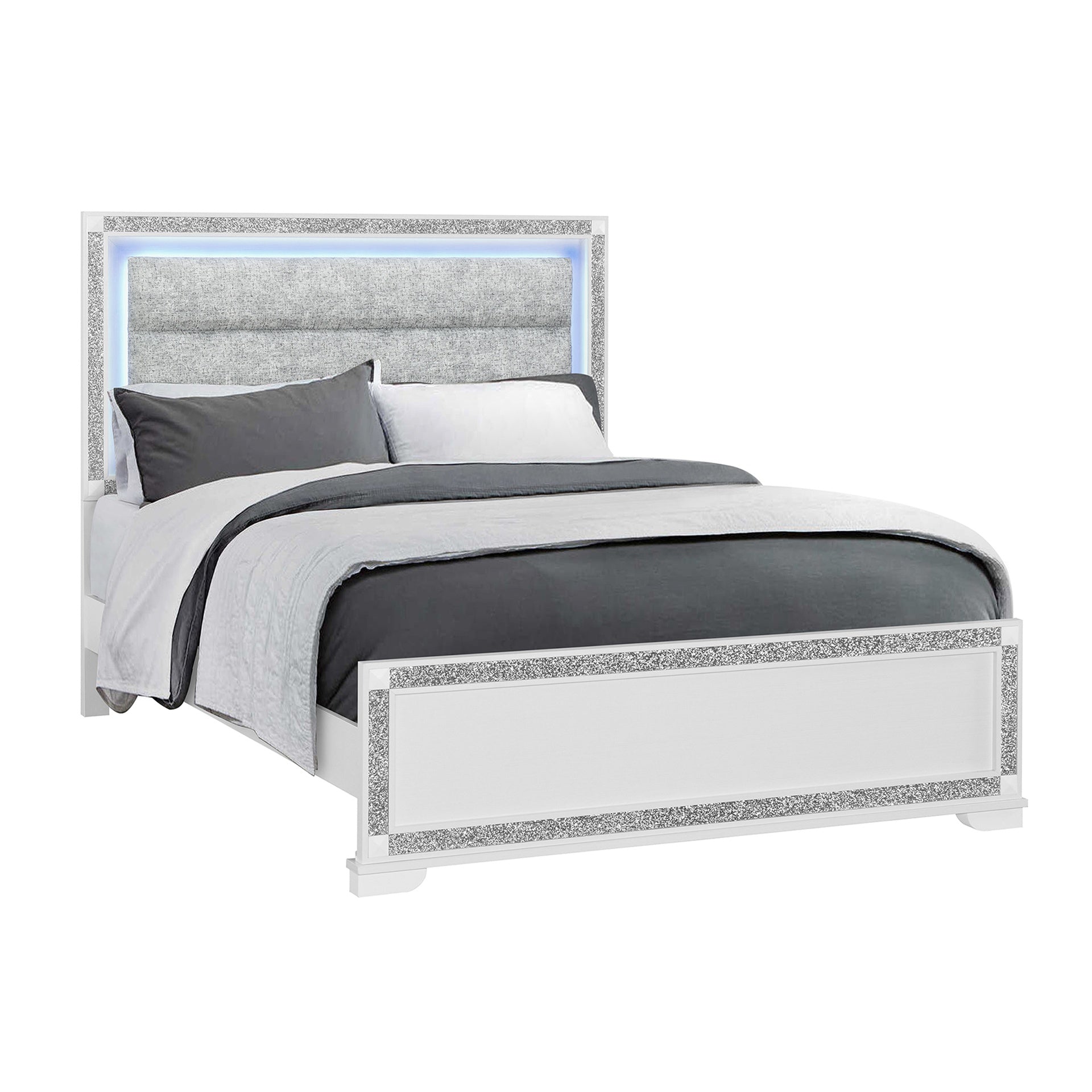 Soulmarie White Queen Bed