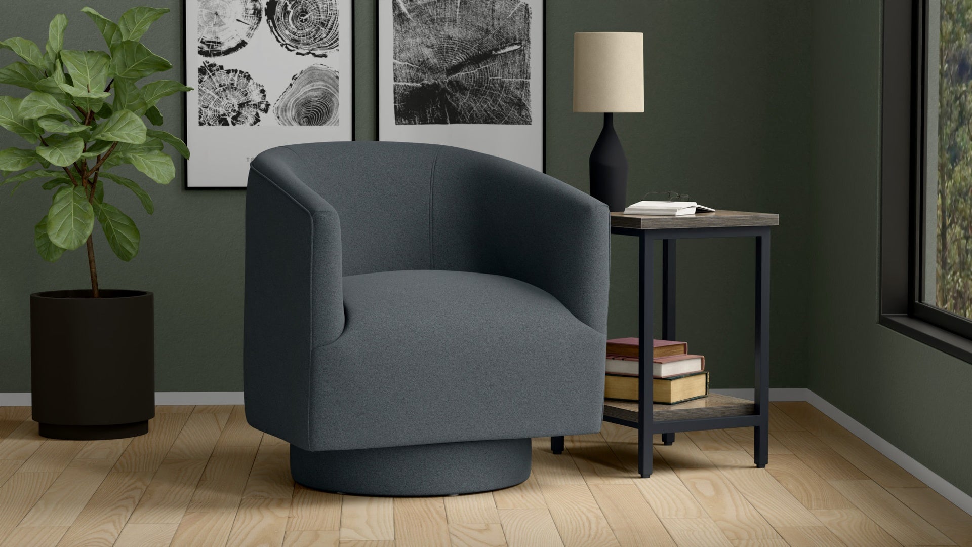 Blue Swivel Accent Chair