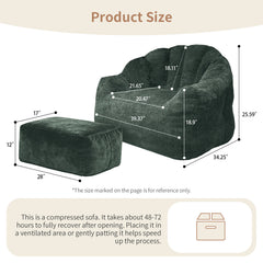 Bean bag chair, armrest bean bag sofa chair filled with high-density foam, comfortable lazy sofa chair, adult bean bag chair for the living room, bedroom reading.