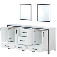 White Double Bath Vanity 72 in. W x 22 in. D, and 30 in. Mirrors