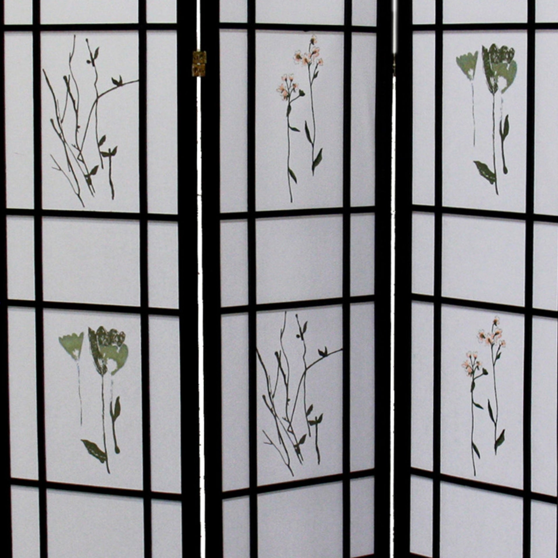 70" Tall 3-Panel Screen / Room Divider "Shoji", Black