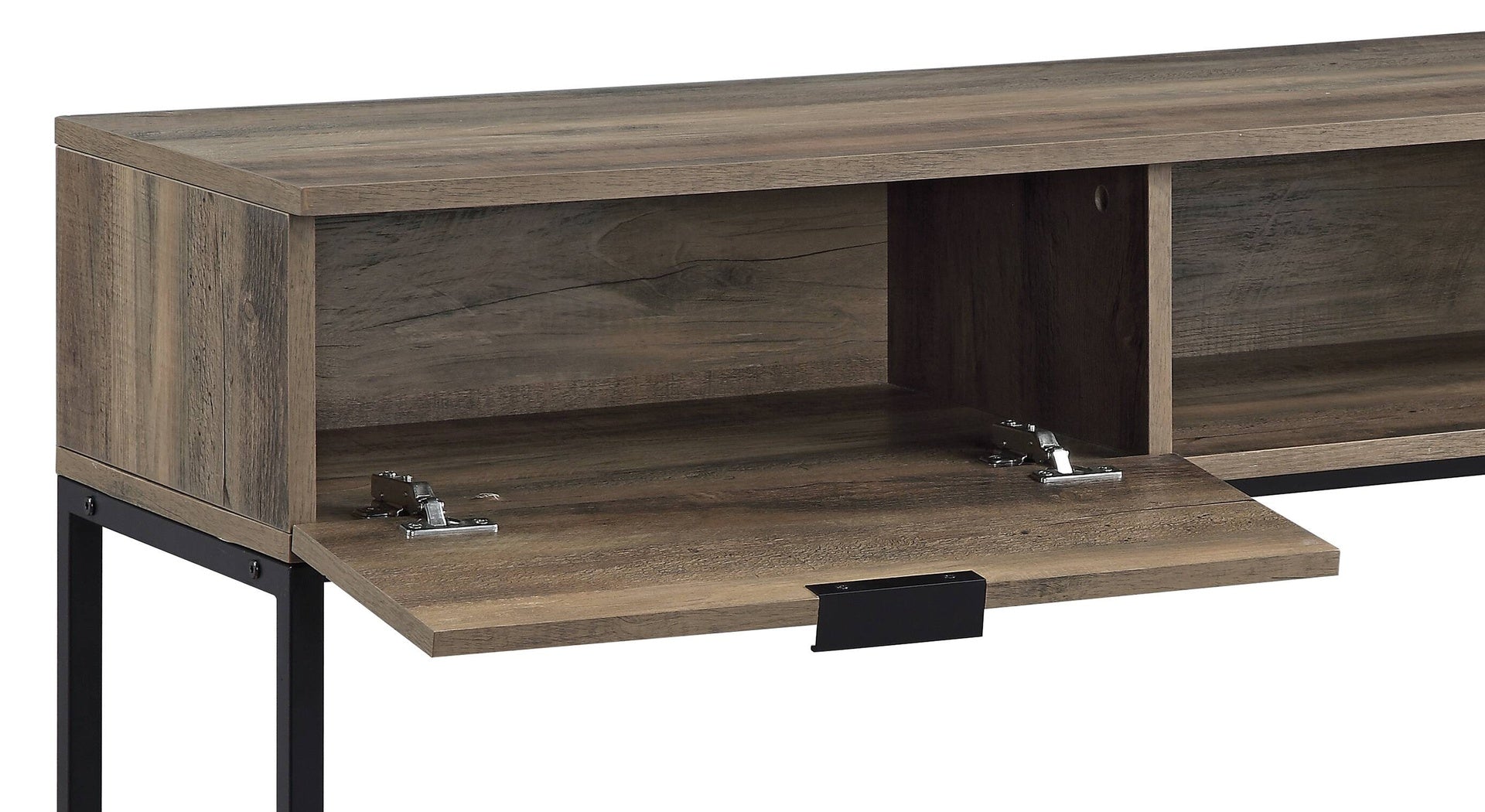 Galeno Rustic Oak with Black Finished Legs Writing Desk