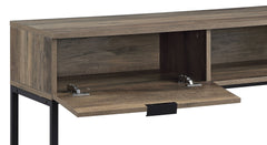Galeno Rustic Oak with Black Finished Legs Writing Desk