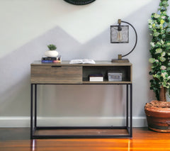 Galeno Rustic Oak with Black Finished Legs Writing Desk