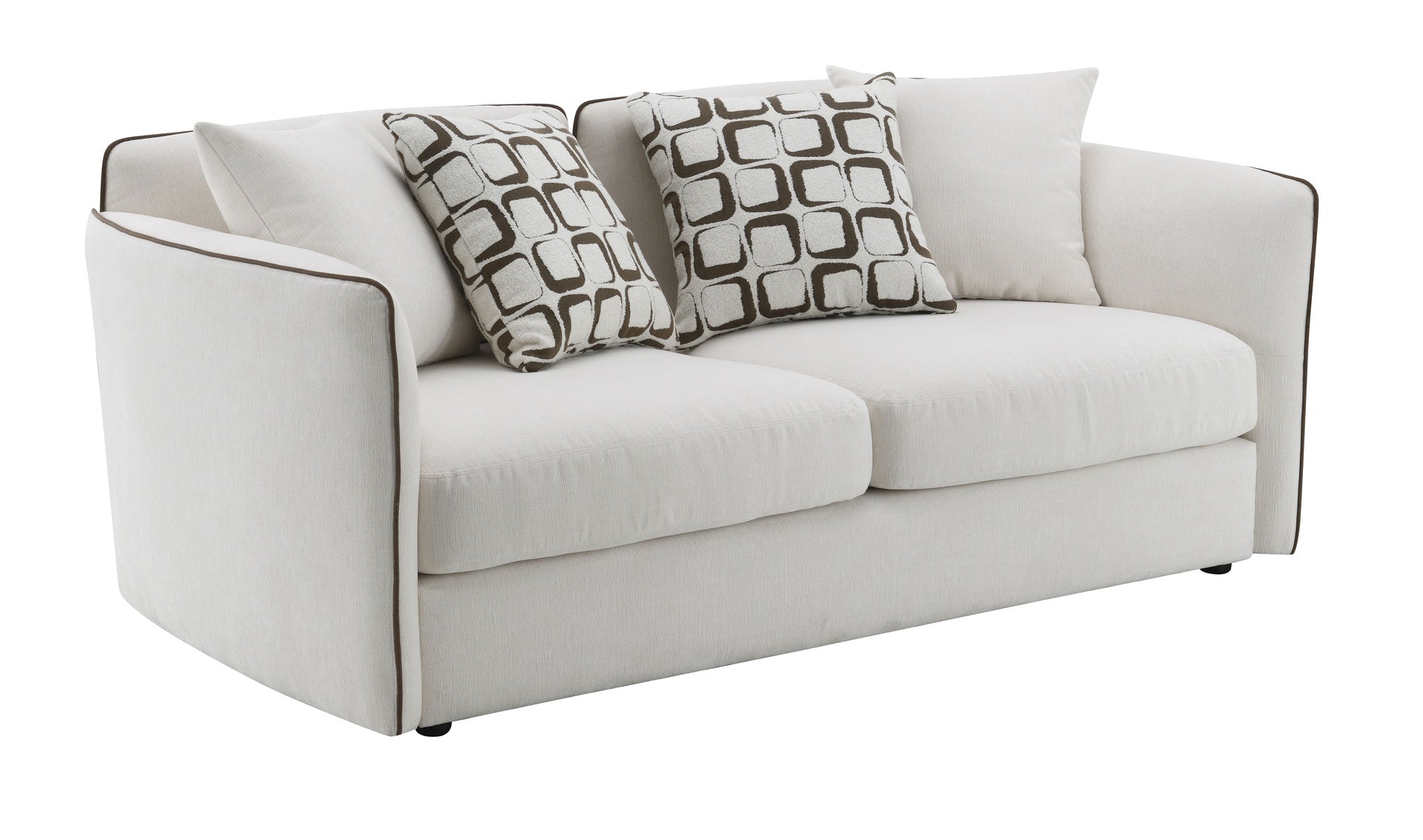 Yolanda Beige Chenille Loveseat w/4 Pillows