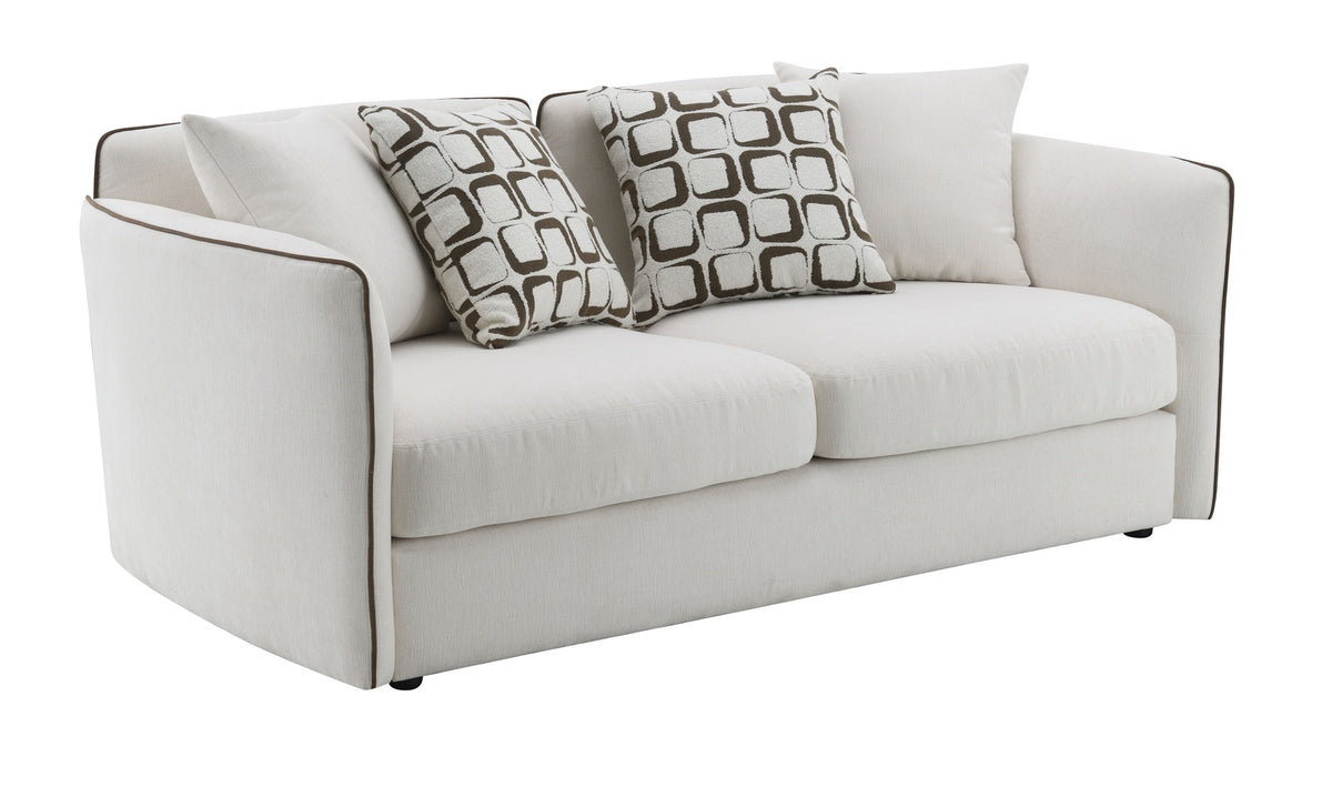 Yolanda Beige Chenille Loveseat w/4 Pillows
