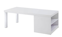 Harta White High Gloss & Chrome Finish Coffee Table