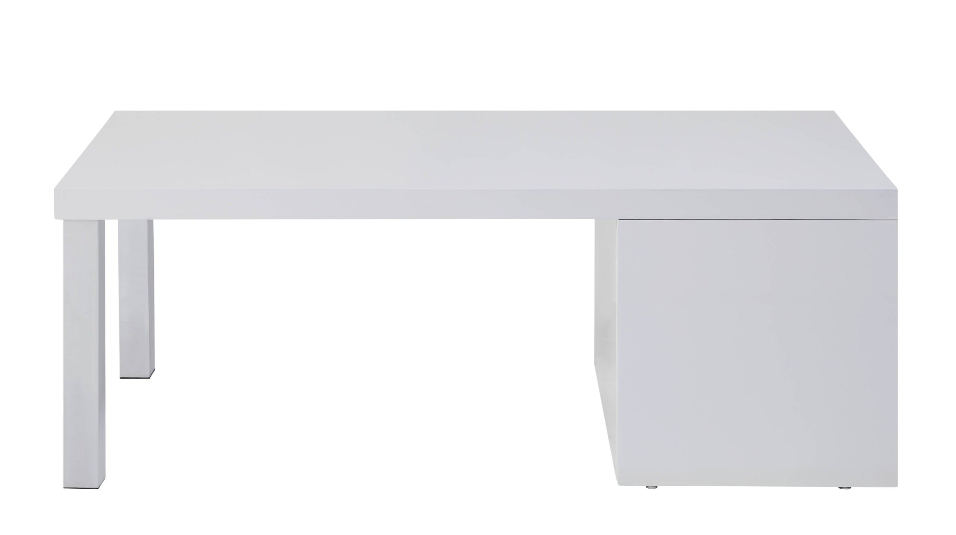 Harta White High Gloss & Chrome Finish Coffee Table