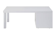 Harta White High Gloss & Chrome Finish Coffee Table